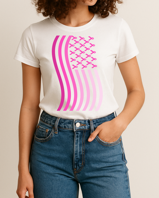 Breast Cancer Ribbon Flag Apparel